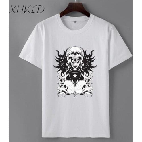 XHKLD short sleeves tshirt men harajuku Fashion Print male Slim tee t shirt Cotton funny hip hop casual tops camisetas hombre