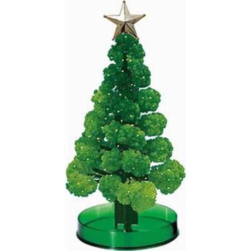2019 11x7cm Green DIY Visual Magic Growing Paper Crystals Tree Magically Grow Funny Christmas Trees Kids Baby Toys For Children