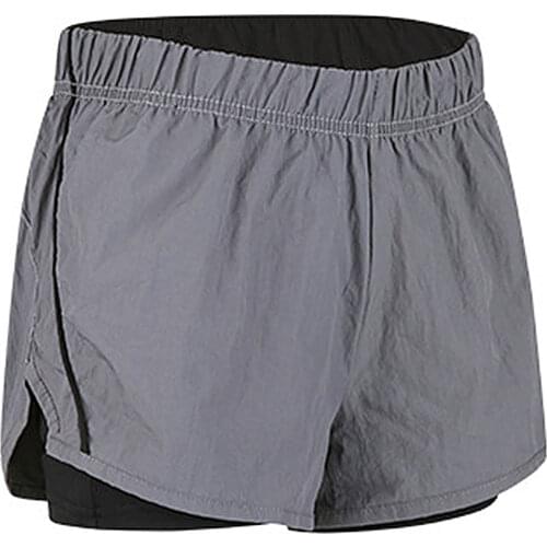 Running Shorts Womens 2 in 1 Elastic Waist Gym Jogging Fitness Sports Short Female Reflective Breathable Quick Dry Sportswear