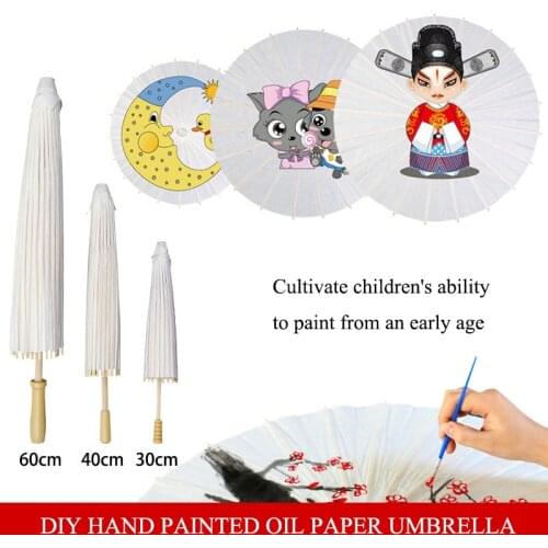 Chinese Style Blank DIY hand painted Oil Paper Umbrella for Children DIY Project Art Decor Accessories Art Painted Decorative