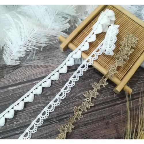 1Yards Embroidery Lace Ribbon Applique Lace Fabric 1.2cm Guipure Cotton Lace Fabric Laces adornos de encaje ruban dentelle LE33