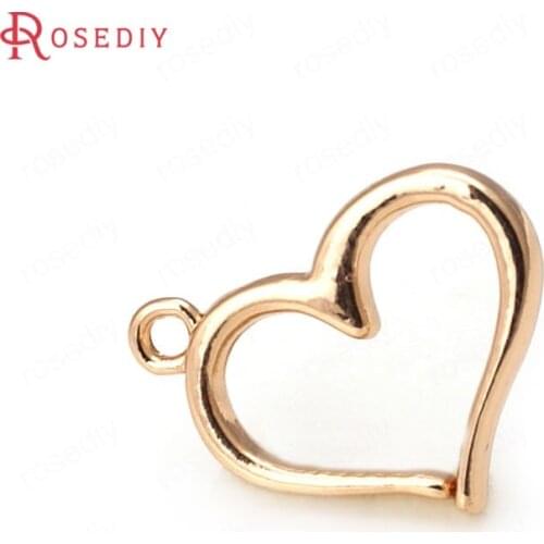 10PCS 15.5x12.5MM 24K Champagne Gold Color Plated Brass Hearts Charms Pendants High Quality Diy Jewelry Accessories
