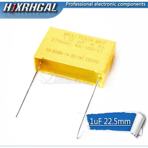10pcs capacitor X2 capacitor 275VAC Pitch 22.5mm X2 275V Polypropylene film capacitor 1uF hjxrhgal