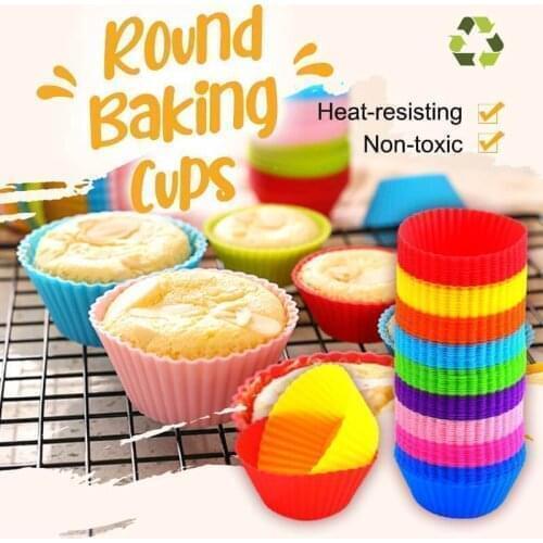 10PCS Round Baking Cups Silicone Cake Cup Liner Baking Cup Mold Muffin Round Cakecup Cake Tool Bakeware Baking Pastry Kitchen To