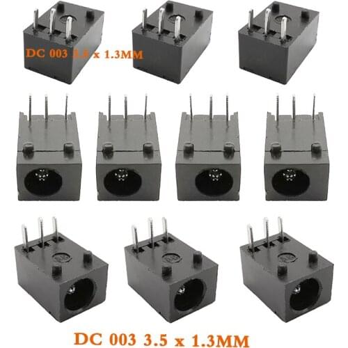 10Pcs/Lot DC003 DC Power Jack Connector DC 3.5x1.3mm 3Pin Jack Power Supply Connector 3.5*1.3mm 3P Panel Mount Plug Connectors
