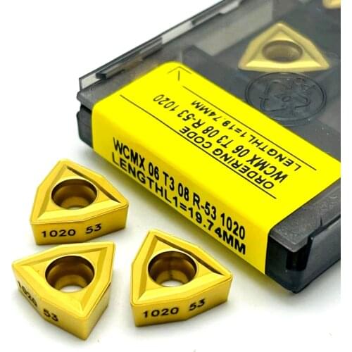 10pcs WCMX06T308 R-53 1020 special blade for fast U-drill carbide blade metal turning tools cutting tool WCMX 06t308 U-drill