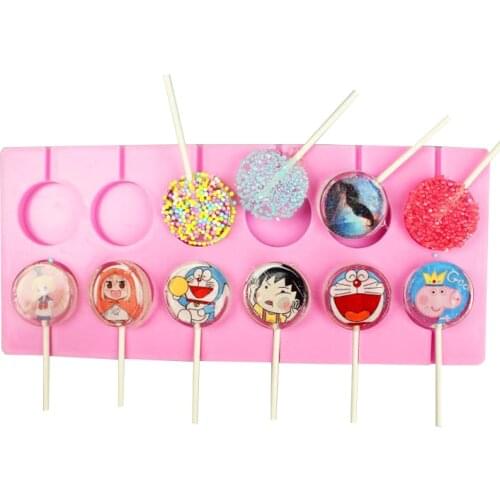 12 Round Lollipop Silicone Mold 3D DIY Homemade Dessert Mould For Cake Chocolate Candy Ice Cubes Tray Baking Accessories Tools
