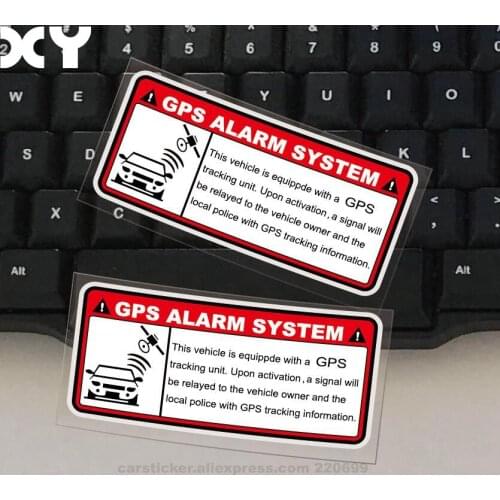 2pcs Warning GPS Tracking Alarm System Automobile Stickers Anti Theft Decals Reflective Type Car Stickers for Motorcylcle