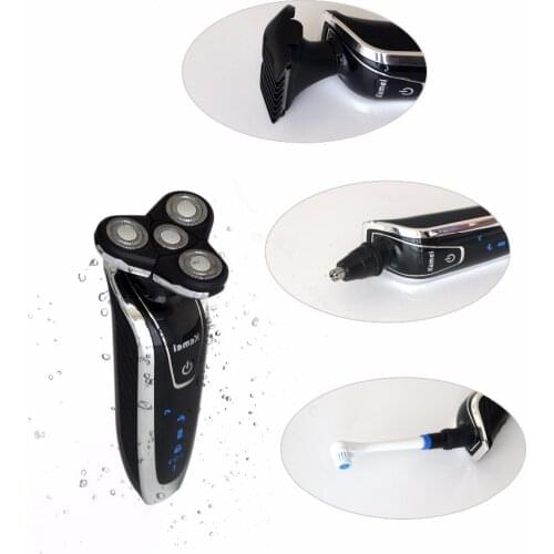 2Pcs/Pack Electric 4 in 1 Washable Rechargeable Shaver Triple Blade Shaving Razors Face Care 4D Floating