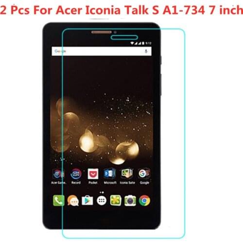 2 Pcs Waterproof Tempered Glass Screen Protector for Acer Iconia Talk S A1-734 7.0 inch Screen Protector Tablet Accessories