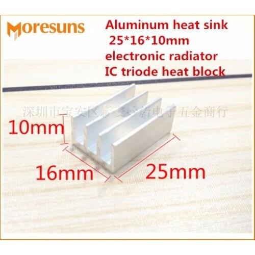 20pcs Aluminum heat sink 25*16*10mm Electronic Radiator IC Triode Heat block Transistor Heastink