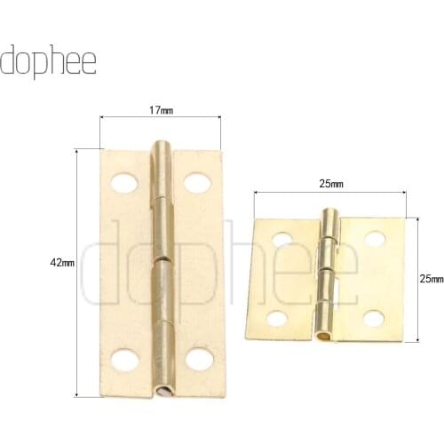 Dophee 4/10/20pcs vintage Hinges 30*26mm With Screws 4 Holes for House Furniture Brass Hinge Dollhouse Miniature Cabinet Closet