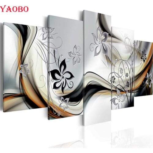 Home Decoration 5 pcs Abstract embroidery diamond painting,5d diy diamond painting full square/round cross stitch,mosaic crafts