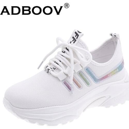 ADBOOV Fashion Platform Sneakers Women Mesh Upper Breathable Summer Casual Shoes Woman Chunky Sneakers Trainers Schoenen Vrouw