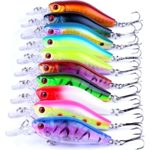 Big Sale 10pcs/lot New Crankbait Fishing Lures Hard Artificial Plastic Jerkbait Fishing Wobbler Pesca Fishing Tackle 7cm 9g