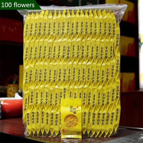 Chrysanthemum Tea Gold Silk Premium Tongxiang Leaves Fire Healthy Food 100 Bags