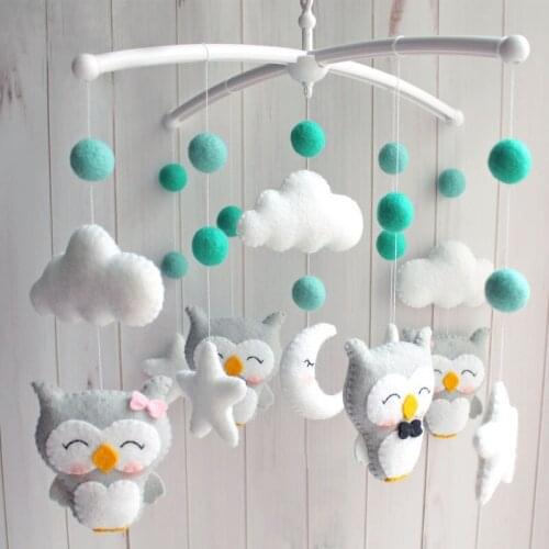 Baby Mobile Rattles Toys 360 Degree Rotating Bracket Holder Infant Crib Bed Bells with Musical Box for Baby Toys 0-24 Months