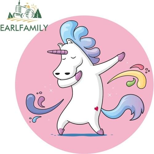 EARLFAMILY 13cm x 13cm for Unicorn Car Assessoires Stickers Campervan Decal Car Refrigerators Funny Sticker Graffiti Anime Decor