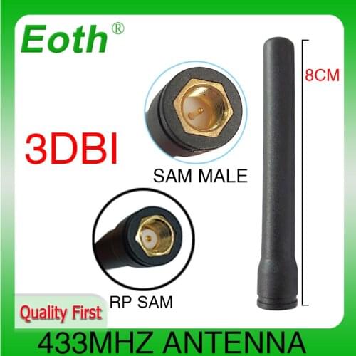 433MHz antenna LORA 3dbi SMA Male Connector 433 mhz antena rubber 433m antenne for wireless watermeter Gasmeter Lorawan Emeter