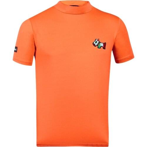 Icy high stretch golf mens high-neck short-sleeved quick-drying T-shirt mens breathable sports uniform POLO shirt top