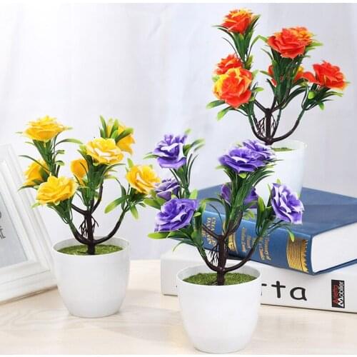 Artificial Small Tree Potted Bonsai Home Garden Balcony Decoration Fake Plants Bonsai Hotel Desktop Ornaments