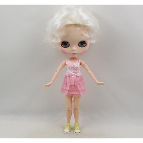 Joint body Nude blyth Doll white hair Factory doll Suitable For DIY Change BJD Toy For Girls