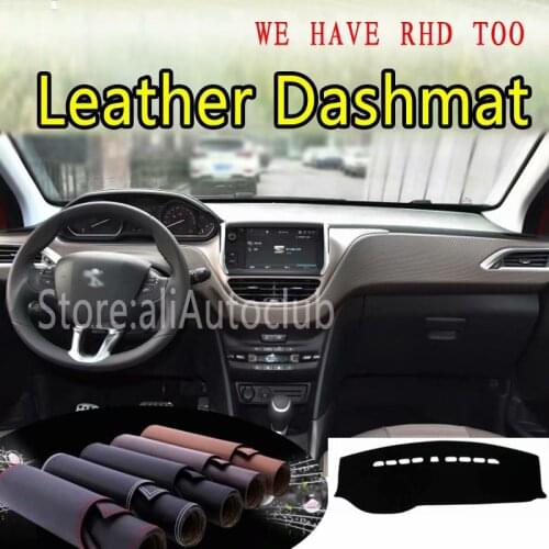 For Peugeot 208 2008 2012 -2018 2014 2015 Leather Dashmat Dashboard Cover Dash Mat SunShade Carpet Custom Car Styling LHD+RHD