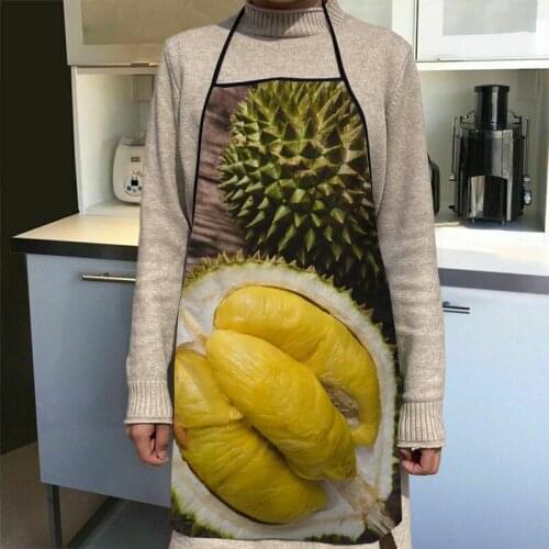 Custom Fruit Durian Kitchen Apron Dinner Party Cooking Apron Adult Baking Accessories Waterproof Fabric Printed Cleaning Tools