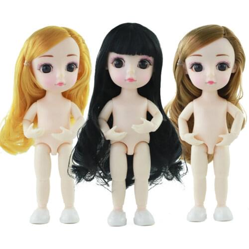 16cm Cute Baby Doll 1/12 Bjd Fashion Doll Toy 13 Joints Nude Body White Skin Girl Play House Dress Up Toys Diy Accessories