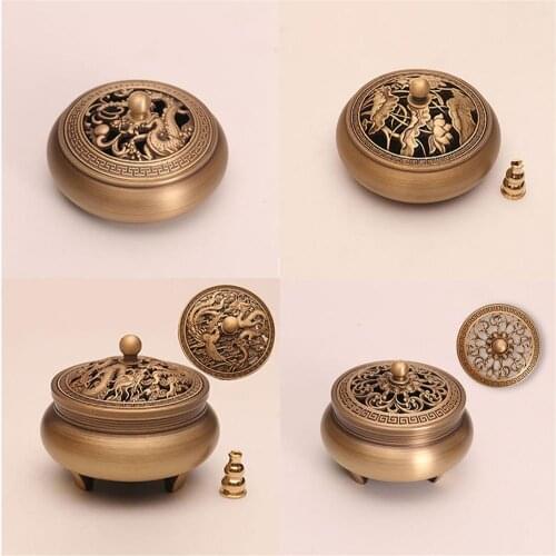 Incense Burner Pure Copper Domestic Indoor Sandalwood Stove Antique Incense Burner Aromatherapy Stove Decorations for Home