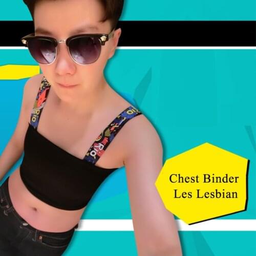 Les Lesbian with Straps Breathable Buckle Short Chest Breast Binder Trans Vest Tops Plus Size S-6XL Breast Tomboy Bra Intimates