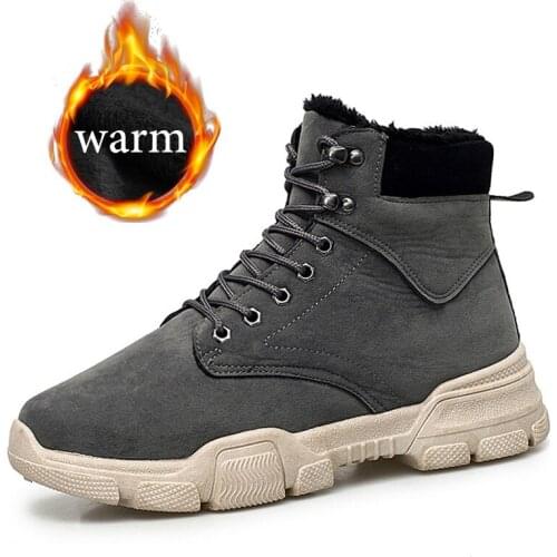 Winter New Men Ankle Snow Boots Fur Plush Warm Outdoor Sneakers Boots Male Classic Fashion Desert Boot Casual Boots Botas Hombre