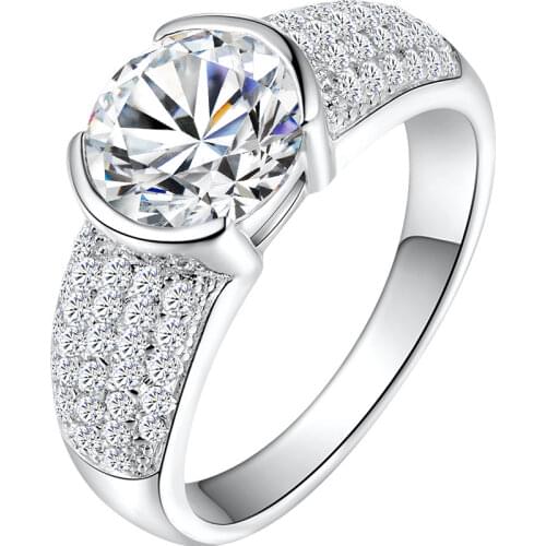 Mens Ring 925 Sterling Silver Original Luxury Exquisite Elegant Multi-Diamond Gentleman Give Boyfriend Gift Engagement Wedding