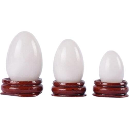 Jade Egg Natural White Stone Yoni Massage Set Undrill Quartz Mineral Ball Kegel Exercise Pelvic Floor Muscle Vagina Health Care