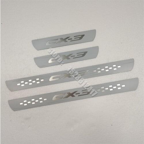 Stainless steel Ultra-thin Scuff Plate/door cover outside door sill For 2014-2017 Mazda CX-3 cx3 Car styling