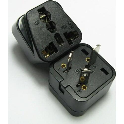 Full copper high power black white US EU UK to AU travel converter power plug 3 pins Australia CE certified connector