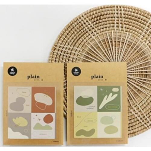 Plain Korean label index cutting dies stickers scrapbooking material notebook sketchbook classify sticker pack green color