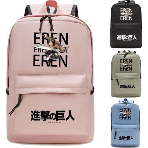 Anime Backpack Attack on Titan Anime Cosplay Bag Cartoon Canvas Backpack Schoolbag Shoulders Travel Bags Outdoor Backpack