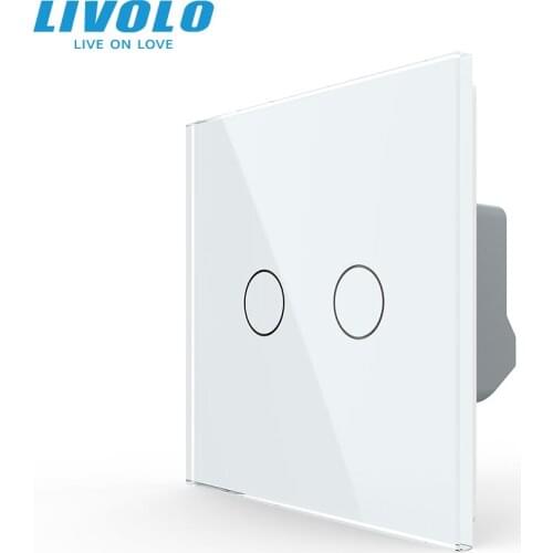 LIVOLO EU Standard Touch Switch,Wall Sensitive Sensor Control Light Switch,2 Gang Backlight Display, Newly Upgraded Bottom Shell