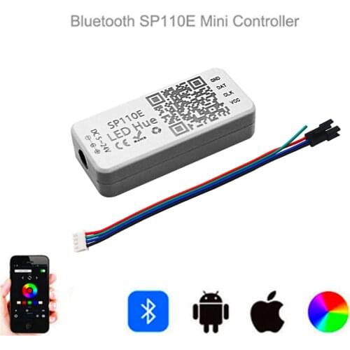 SP110E Bluetooth Smart Controller Led Pixel Light Controller For WS2812B WS2811 SK6812 WS2815 WS2813 RGBW Full Color Led Strip