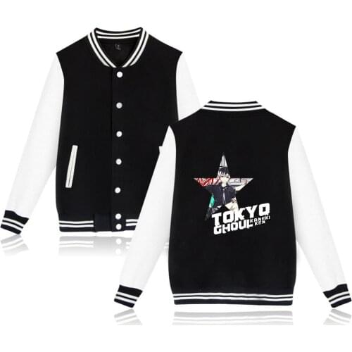 Tokyo Ghoul anime Baseball Jacket streetwear plus size tops outwear Sweatshirt long sleeve coat men women coats and jackets