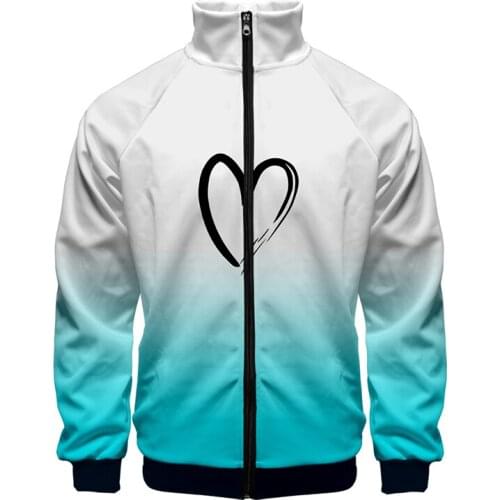 Candy Color Love Heart 3d Stand Collar Hoodie Men Women Zipper Hoodies Jacket Tops Long Sleeve Sweatshirt Streetwear Clothes 4XL