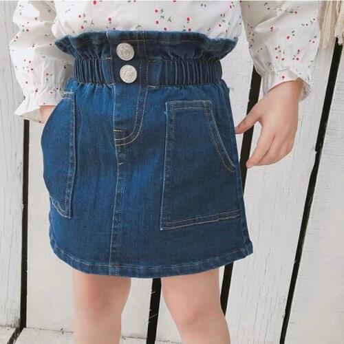 Baby Girl Skirt Girls Cowboy Denim Skirt Summer 2019 Kids High-waisted Skirt Big Packet Toddler Baby Bust Shorts Skirt 2-7 Years