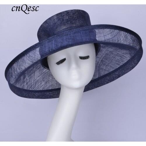 New wide brim womens dress Church Sinamay hat for wedding,Kentucky Derby,races,red,black,white,fuchsia,navy blue