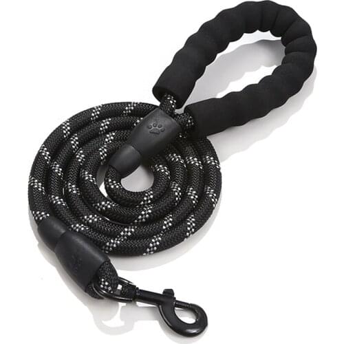 1.5m Nylon Reflective Round Traction Dog Leash Leather Dog Accessories for Small Dogs