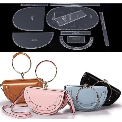 10Clear Acrylic Shoulder Bag Pattern Stencil Template Leather Craft DIY Tool
