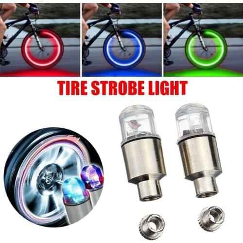 2Pcs Car Tire Valves Cap Light Motion Sensor Motorcycle Bike Truck Wheel Decoration Neon Strobe LED Lamp Waterproof Bulb