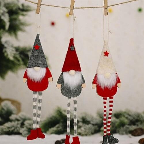 3 Pcs Adorable Gnome Pendant Christmas Tree Ornament Handmade Gnomes Ornament for Store Gift Decor Home