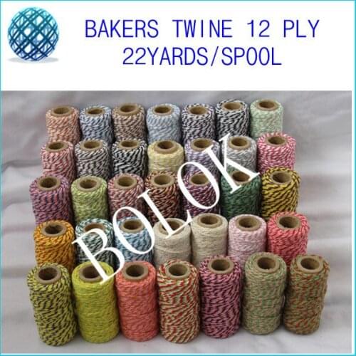 37 kind color Cotton Baker twine (22yard/spool)(200pcs/lot)3 ply twine, divine twine Free shipping