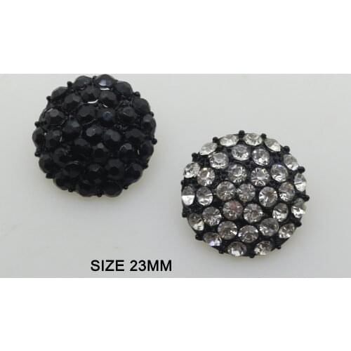 5Pcs/Lot 23MM Black Shank Rhinestones Button Diy Acrylic Buttons apparel Decoration Accessory faceplate Wholesal